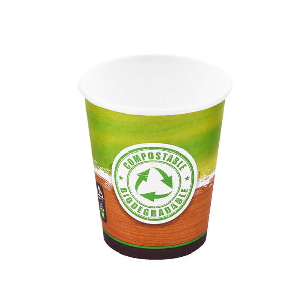 Kaffeebecher Coffee to go Pappbecher Becher 200 ml 8 oz Bio Motiv (10 Stück)